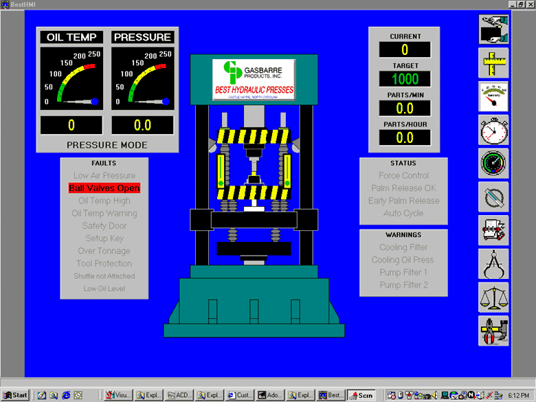 HMI Screen Shot.  Click for Larger Image